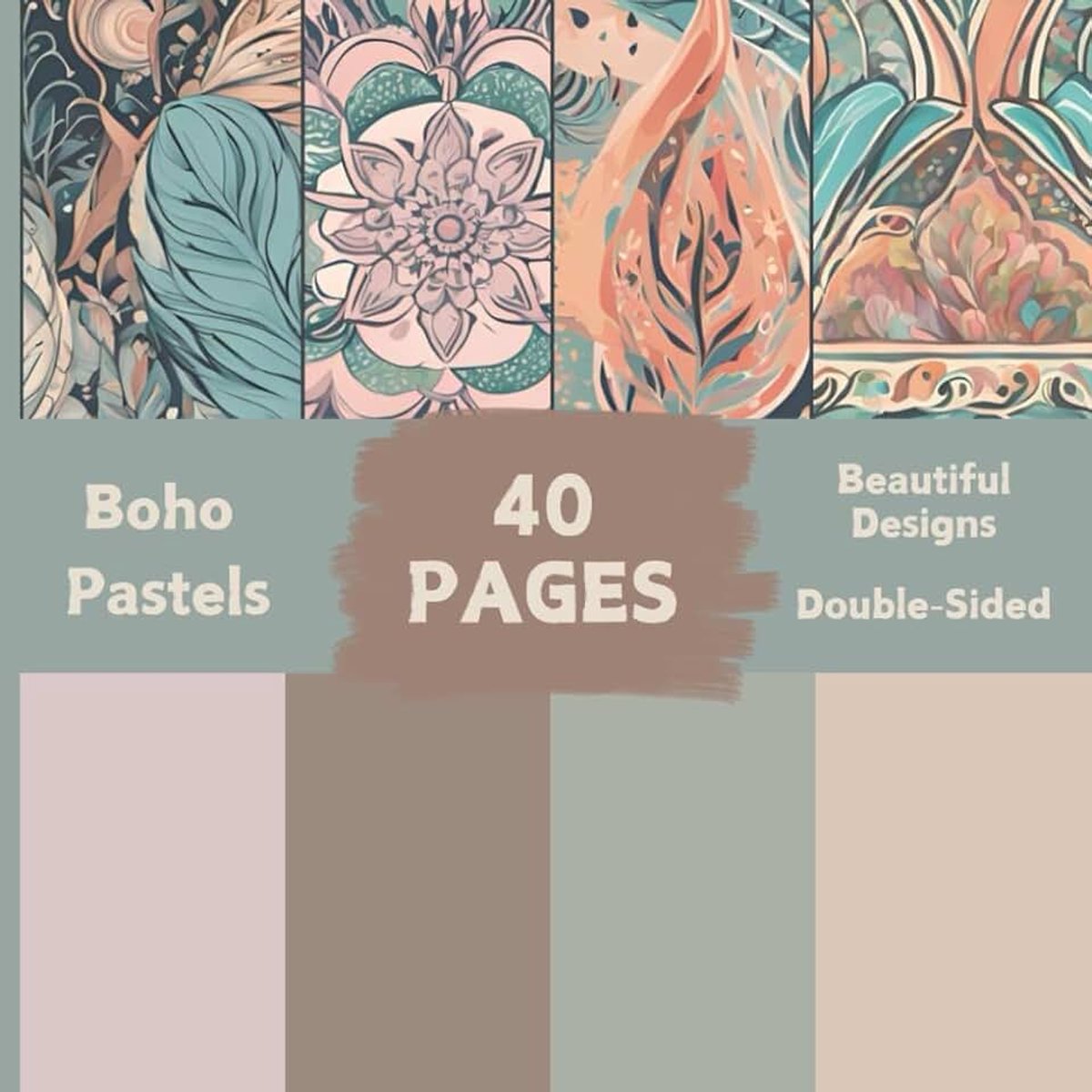 Bliss 6x6 Scrapbook Bullet Journal Origami Craft Paper – Pastel Collection Double-Sided 40 Pages