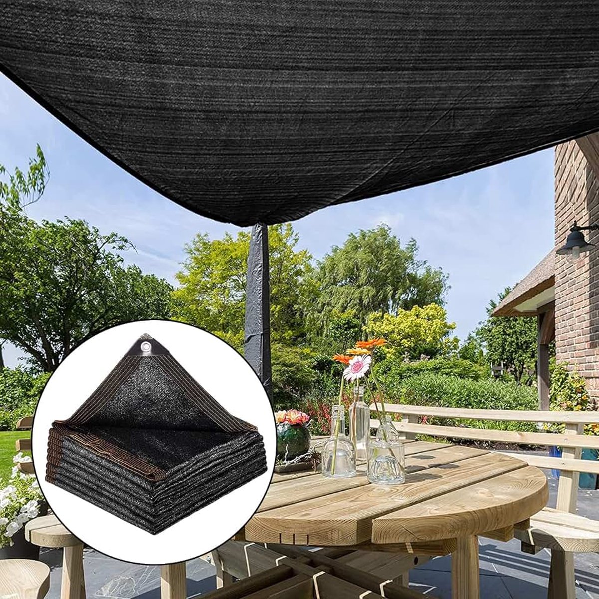 Schaduwnet tuin kas schaduwnet UV-bestendig gaas 40% schaduwsnelheid voor bloemen, planten, patio gazon (6,5 × 20ft)