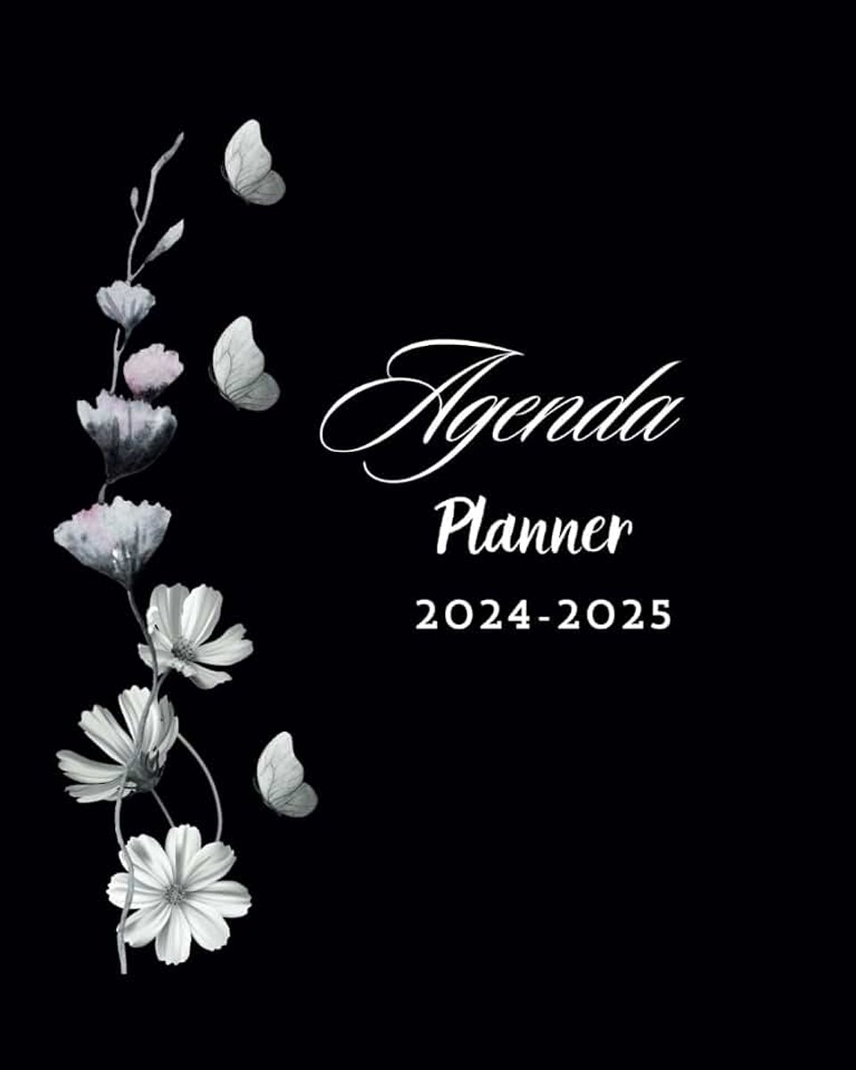 Planner 2024-2025: Planificador black/white para mujer de tapa blanda, de 8 x 10 pulgadas , 126 pag.