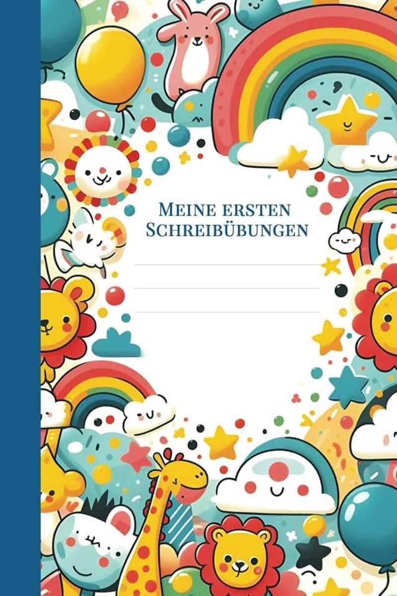 Azur-Blau, weit linierte Linien, für Kinder im Alter von 4-7 Jahren – Kindergarten/1. Klasse/Grundschule: Standardgröße