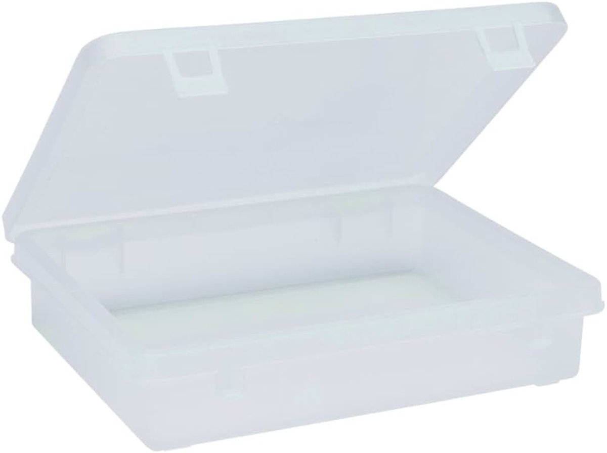 Sorteerdoos, zonder vakken, afm. 220 x 182 x 49 mm (l x b x h), van transparant PP