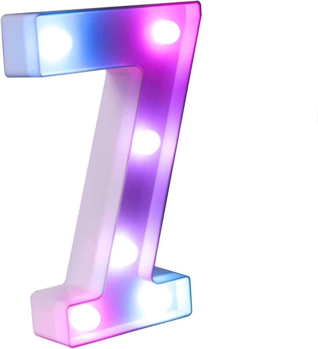Lichtgevend Cijfer 7-22 cm - RGB Met Afstandsbediening
