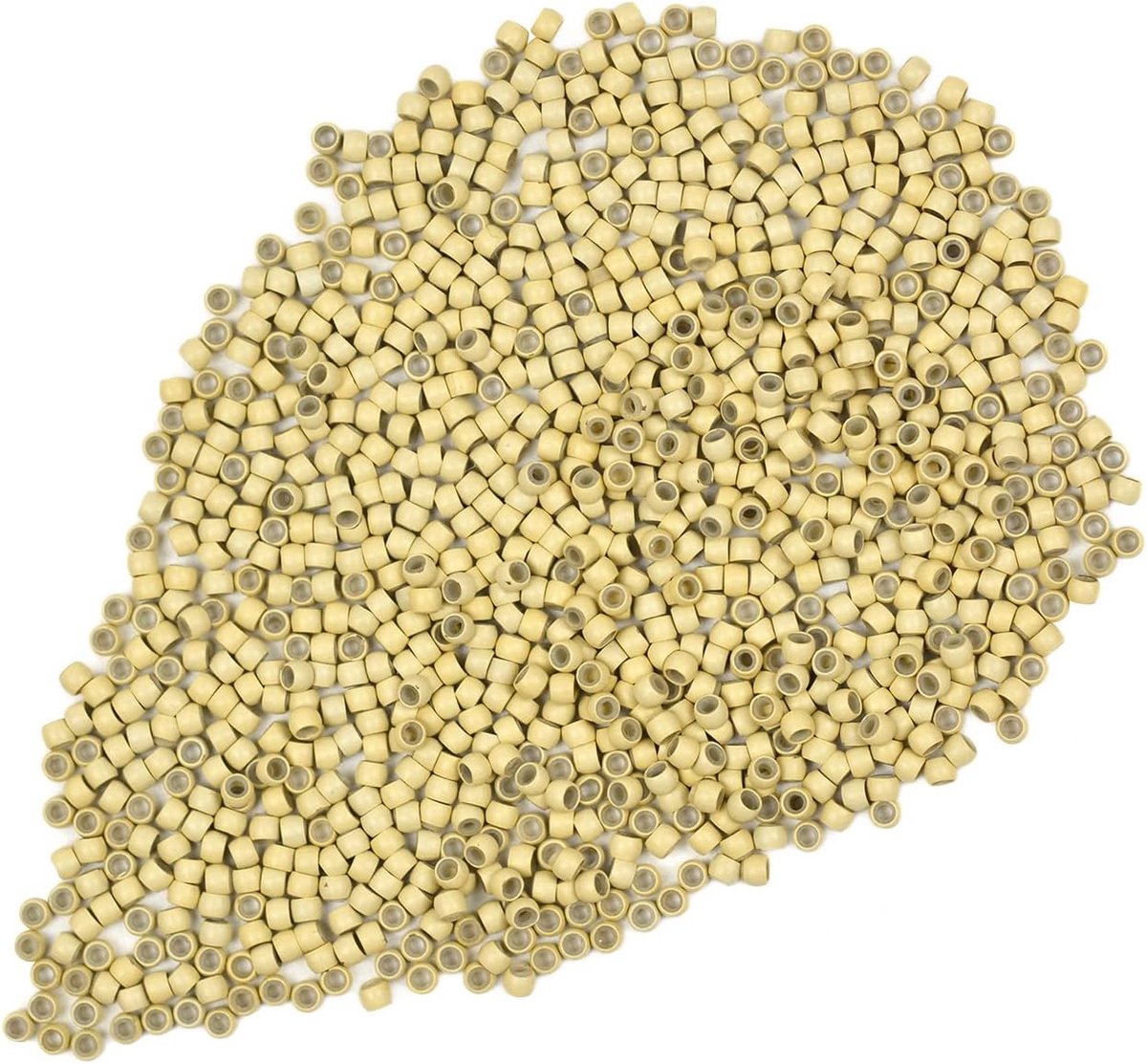 1000 stuks 3,0 mm haarkralen, siliconen gevoerde nano-ringen, micro-links, kralen voor haarverlengingen (blond)