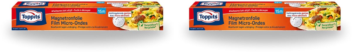 2 x Toppits – Magnetronfolie – 15 m - Voordeelverpakking - 2 stuks