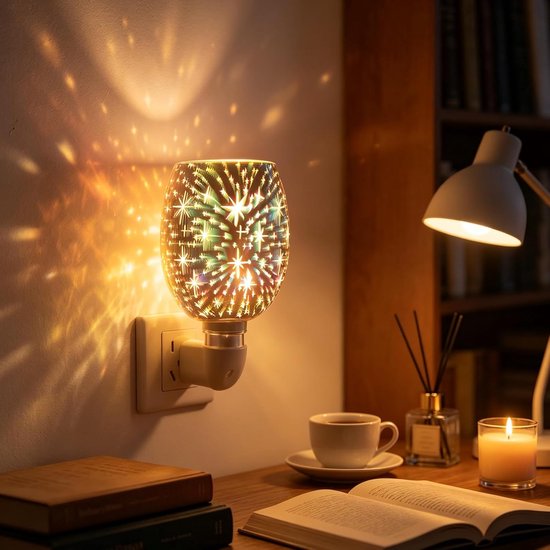 Geurlamp, 80 x 70 mm, elektrische wasbrander, 3D-aromalamp, fusiebrander, warmtelamp voor geschenken thuis — afbeelding 5