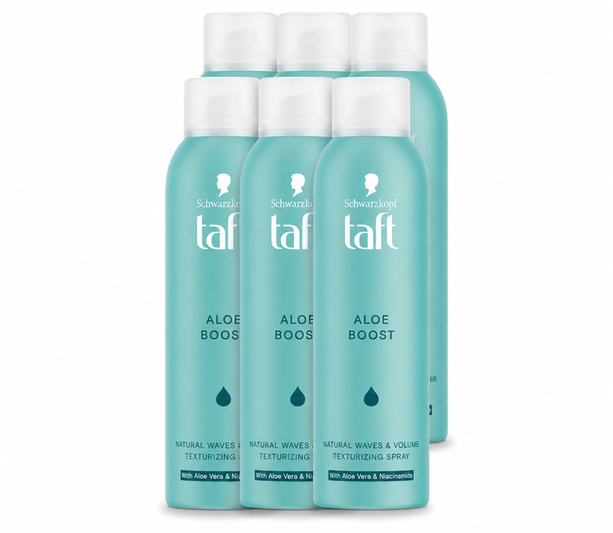 6 x Taft - Texturizing Spray - Aloe Boost - Lichtgewicht volume - 150 ml - Voordeelverpakking - 6 stuks