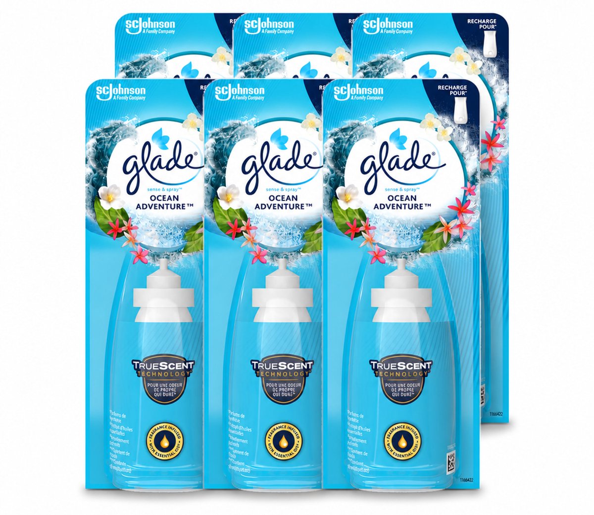 6 x Glade - Sense & Spray - Ocean Adventure - 18 ml - Voordeelverpakking - 6 stuks