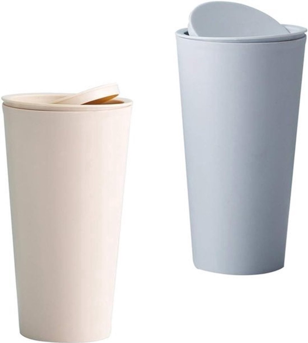 2 stuks auto-vuilnisemmers, voertuigvuilnisemmer, automotive bekerhouder, plastic, draagbaar, lekvrij, mini-stofcontainer, auto vuilnisemmer voor auto-interieur, kantoor, thuis (roze, blauw)
