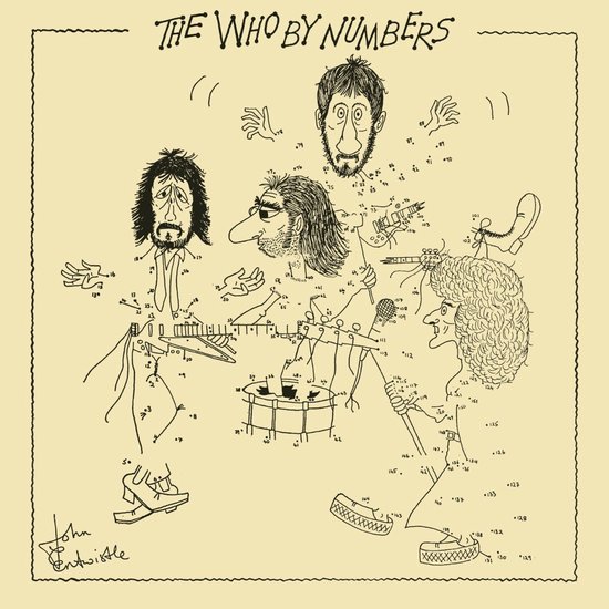 Kop van The Who's 'The Who By Numbers' album, een tekening van de bandleden.