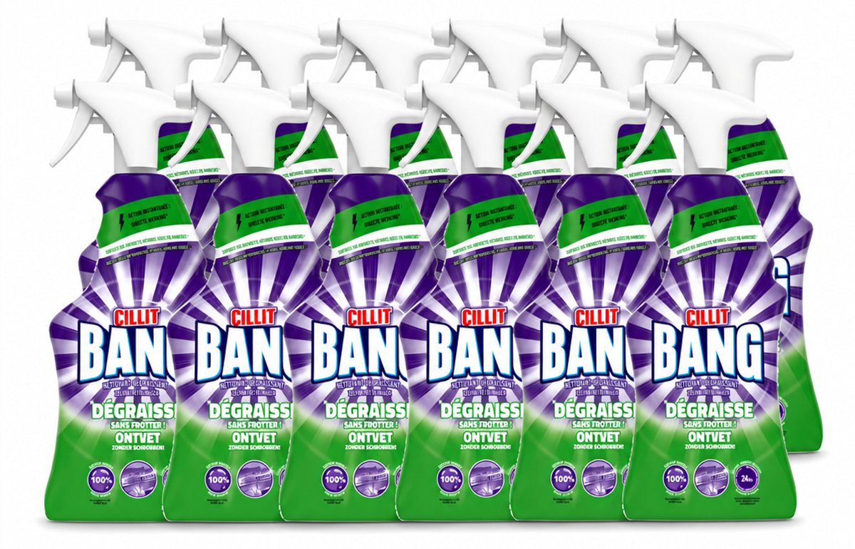 12 x Cillit Bang – Schoonmaakspray – Universal Ontvetter – 750 ml - Voordeelverpakking - 12 stuks