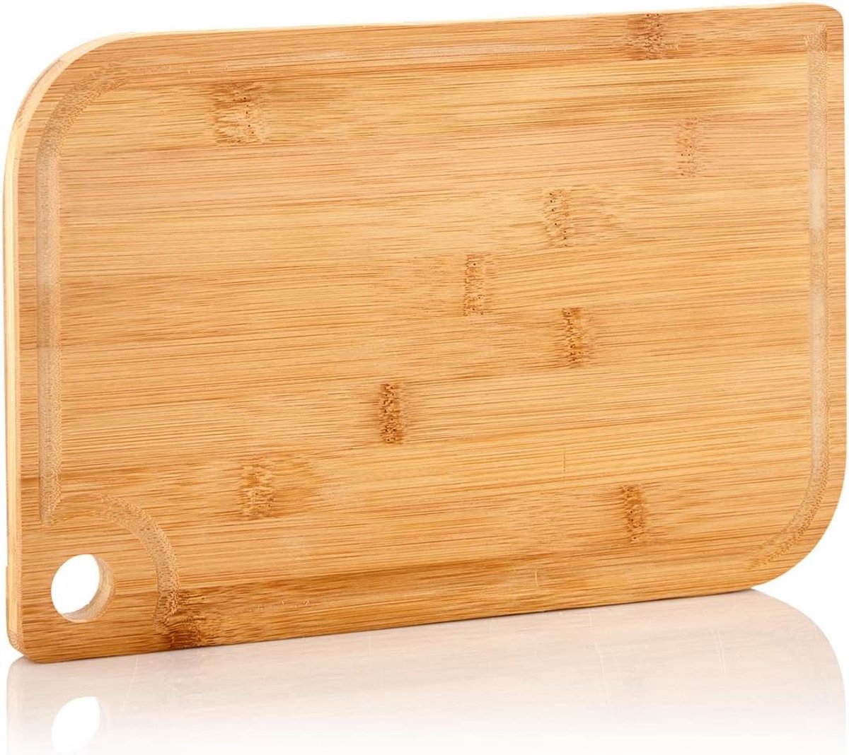 Bamboe snijplank in S tot XL met afvoergoot van Bambuswald - professionele & 100% keukenplank voor vlees, groenten en kaas | Small