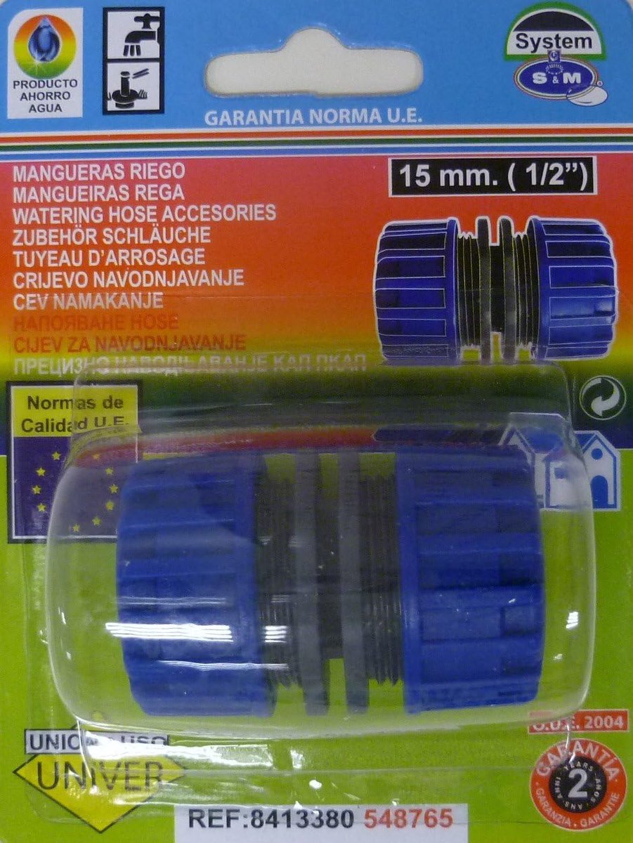 548765 slangverbinder, kunststof, 15 mm