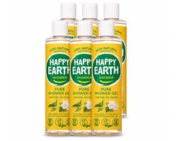 Happy Earth 6 x – Douchegel – 100% Natuurlijk Jasmine Ho Wood – 300 ml - - 6 - 6 stuks