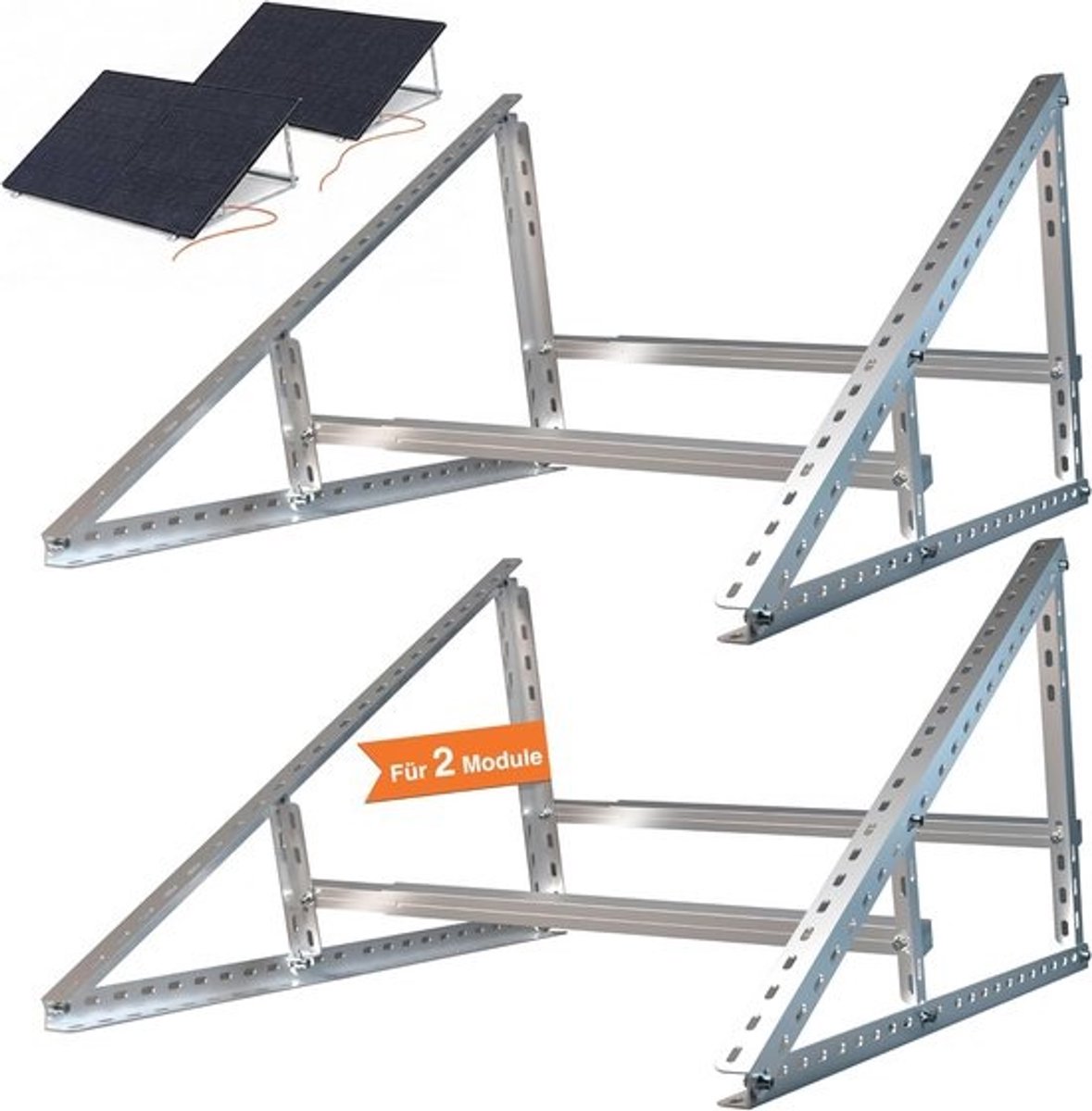 Zonnepaneelhouder 117 cm voor wandmontage - Verstelbare hoek 0-90 graden, geschikt voor zonnepanelen tot 600 W