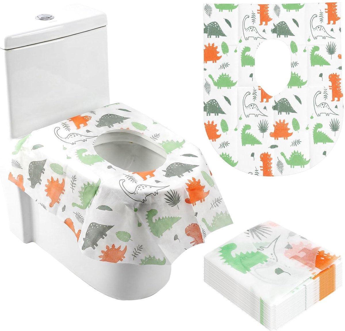 20 stuks wegwerp toiletbrilhoezen, wc-bekleding, wegwerpstoelhoes, toiletbrilafdekking, XL 64 x 60 cm, zachte hygiënische bescherming, draagbaar voor winkelcentra, ziekenhuizen, reizen