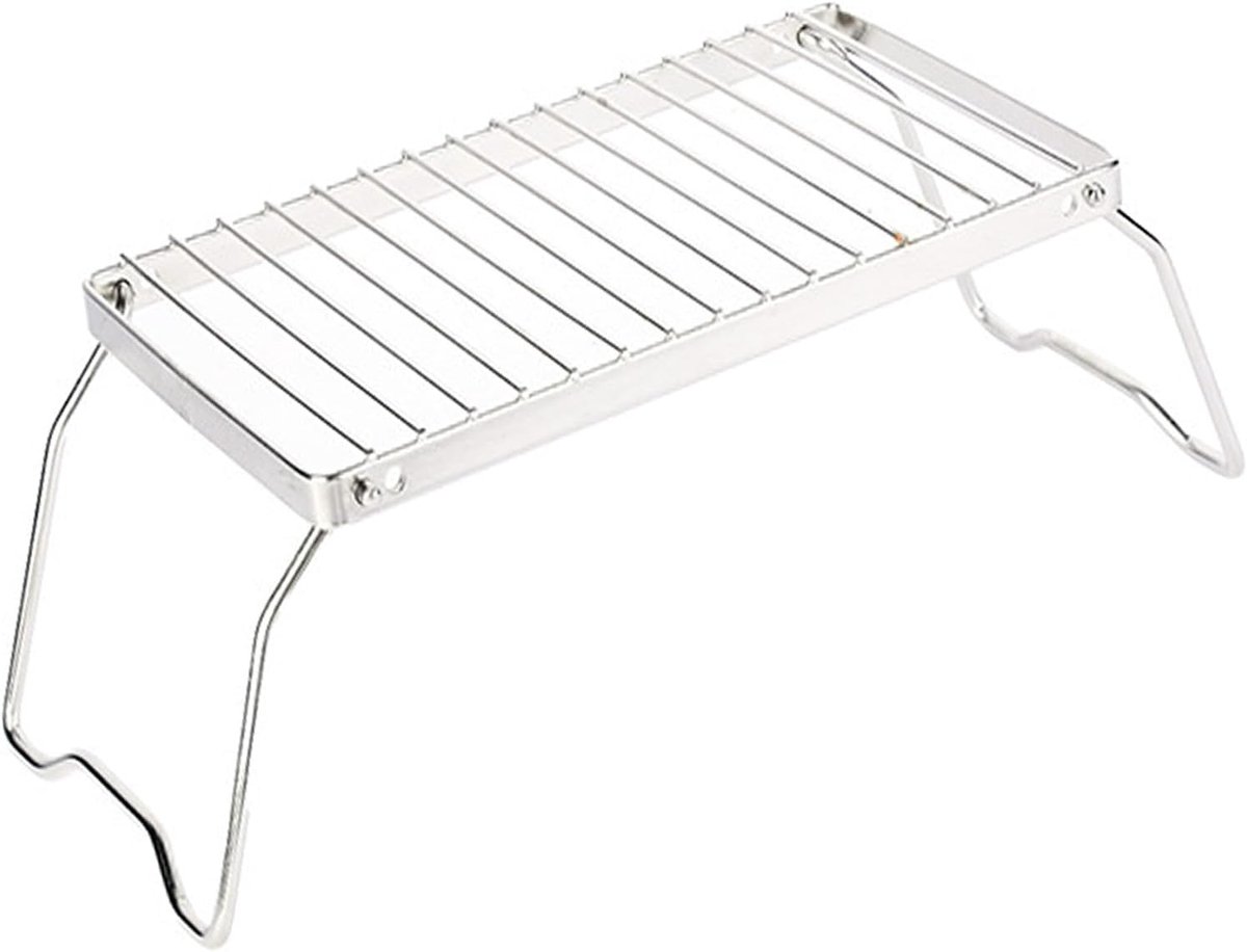 38 x 15 cm roestvrijstalen grills om te koken, draagbare campinggrill met verstelbare hoogte, inklapbare campinggrill voor rugzakreizen, wandelen, picknick, vissen