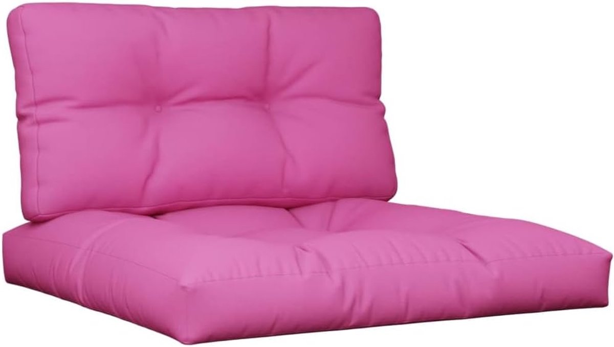 2-delig. Roze van waterdicht polyester met holle vezelvulling, comfortabele zitkussens voor tuinmeubelen, bank en kruk, onderhoudsvriendelijk en vormvast
