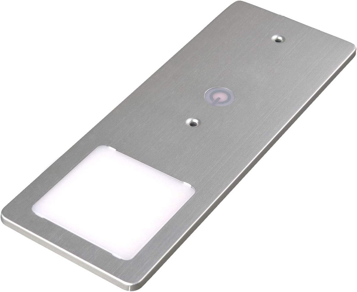 Kalf | LED onderbouwlampen zilver 5W - zeer vlakke keukenlamp met touch-dimfunctie inbouwspot inbouwspot, keuze: 1er set warmwit
