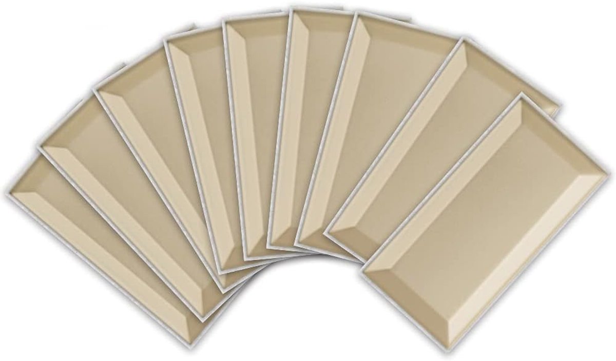 Tegelstickers voor thuisdecoratie, afpellen en opplakken, zelfklevende spatbescherming, tegelstickers voor woonkamer, keuken, badkamer, decoratie, 9 stuks