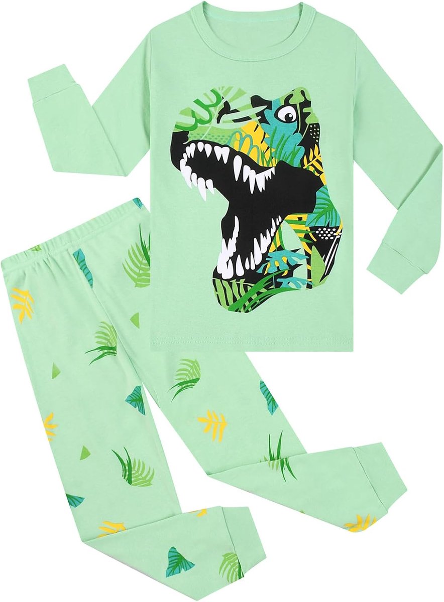 Pyjama Set Katoen Lange Mouw Dinosaurus Slaapkleding Peuter Jongens Nachtkleding Outfits 3-9 jaar