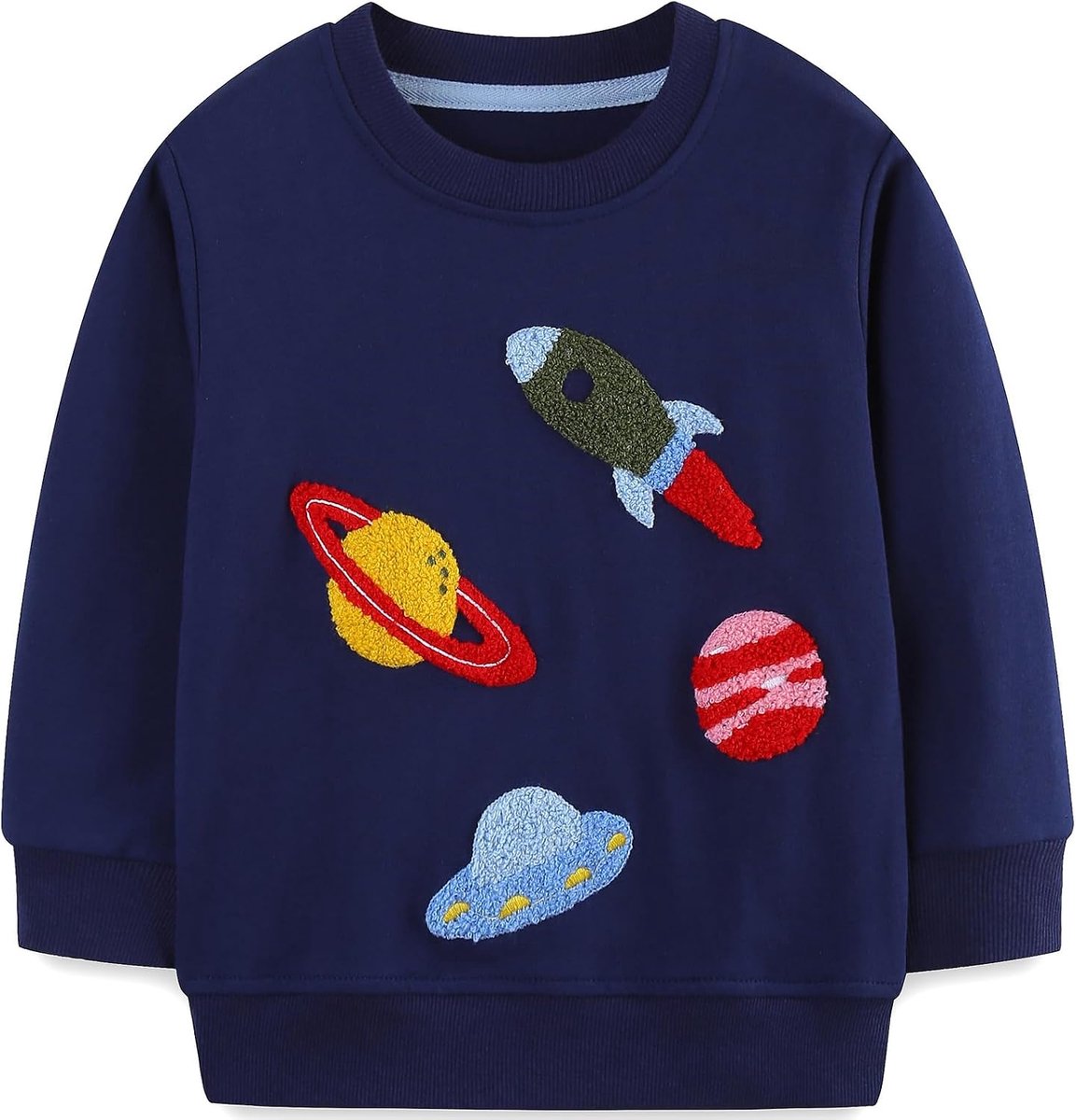 Kindersweatshirt voor jongens, Kerstmis, cartoon, pullover met lange mouwen, katoen, maat 92-122, 1-7 jaar