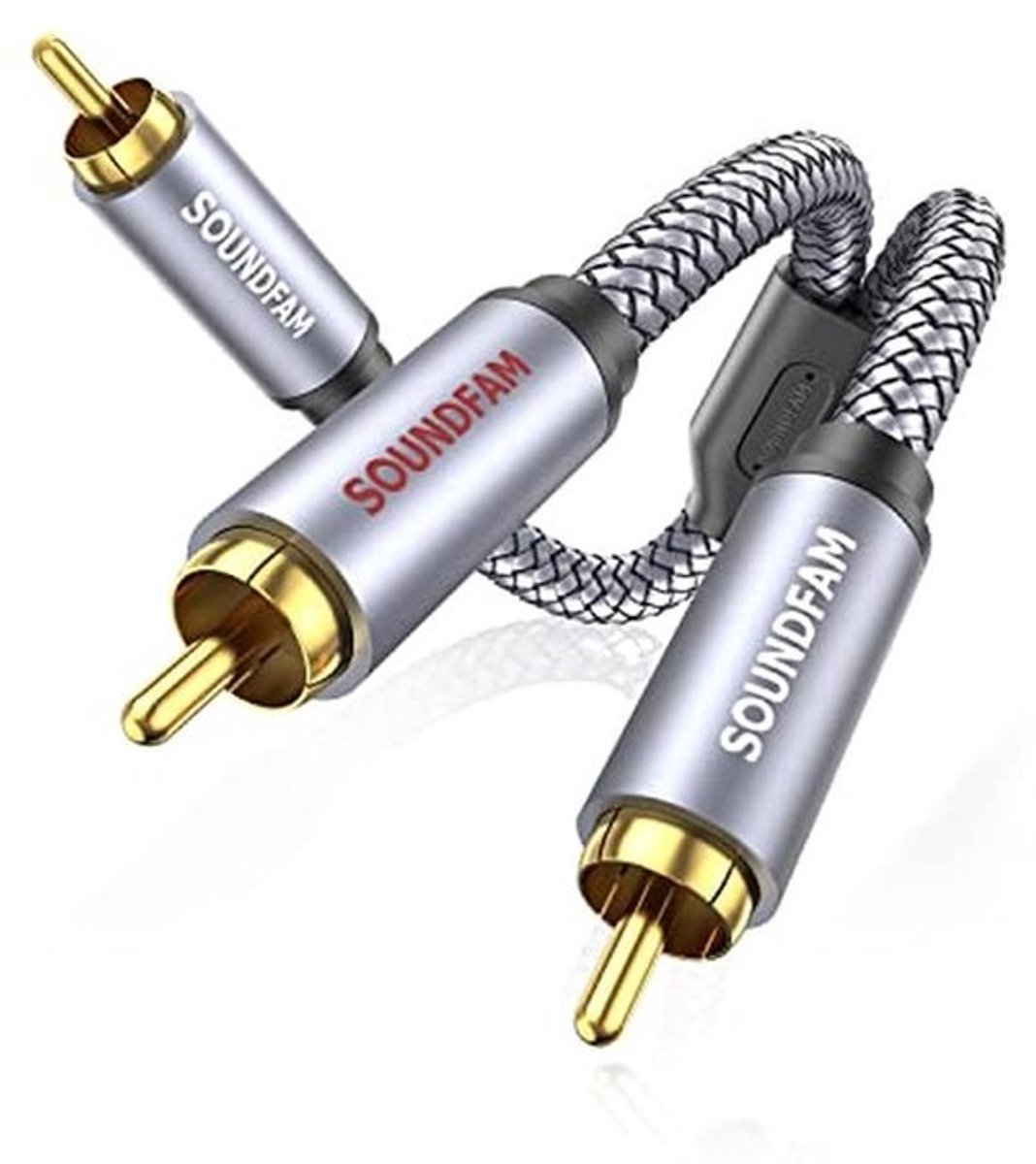 Cinch Y Kabel 2M - 1-RCA naar 2-RCA Stereo Audio Kabel voor Subwoofer, Versterker, Hi-Fi & Thuis Cinema