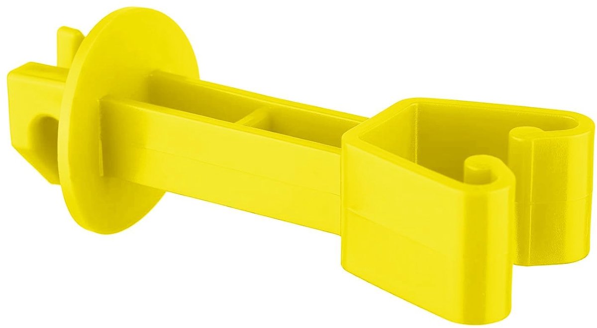 25 stuks weihekisolatoren voor draadhek en U-palen, clip-isolator van HDPE, robuust, weerbestendig, geel
