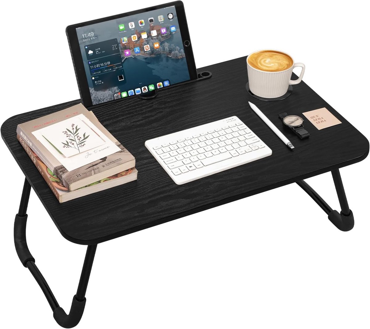 Schoottafels voor volwassenen houten laptopcomputer standaards tafels opvouwbare schoot bed dienblad tafel met bekerhouder opvouwbare draagbare bank vloer bureau voor binnen buiten