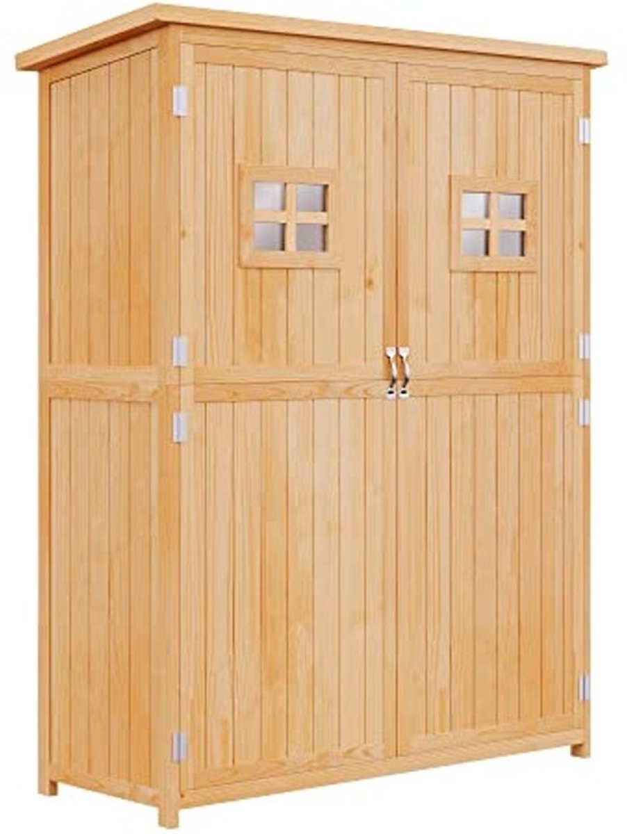 Stijlvolle Tuinberging Met 2 Deuren en 2 Etagères - 128x50x164 cm