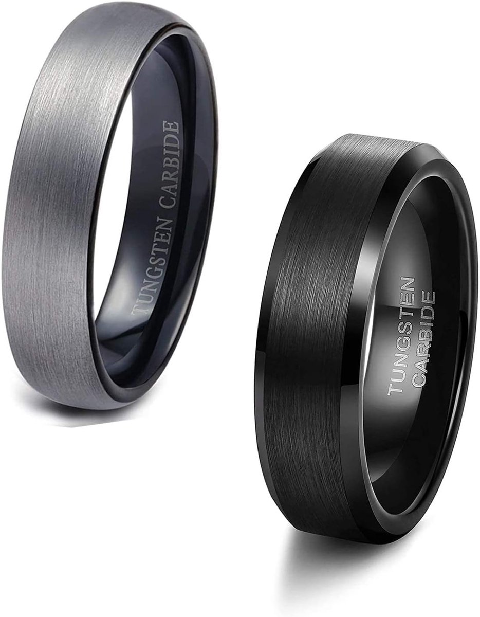 Ringen voor heren, 6 mm, duimring, bruiloft, verloving, afgeschuinde bandring