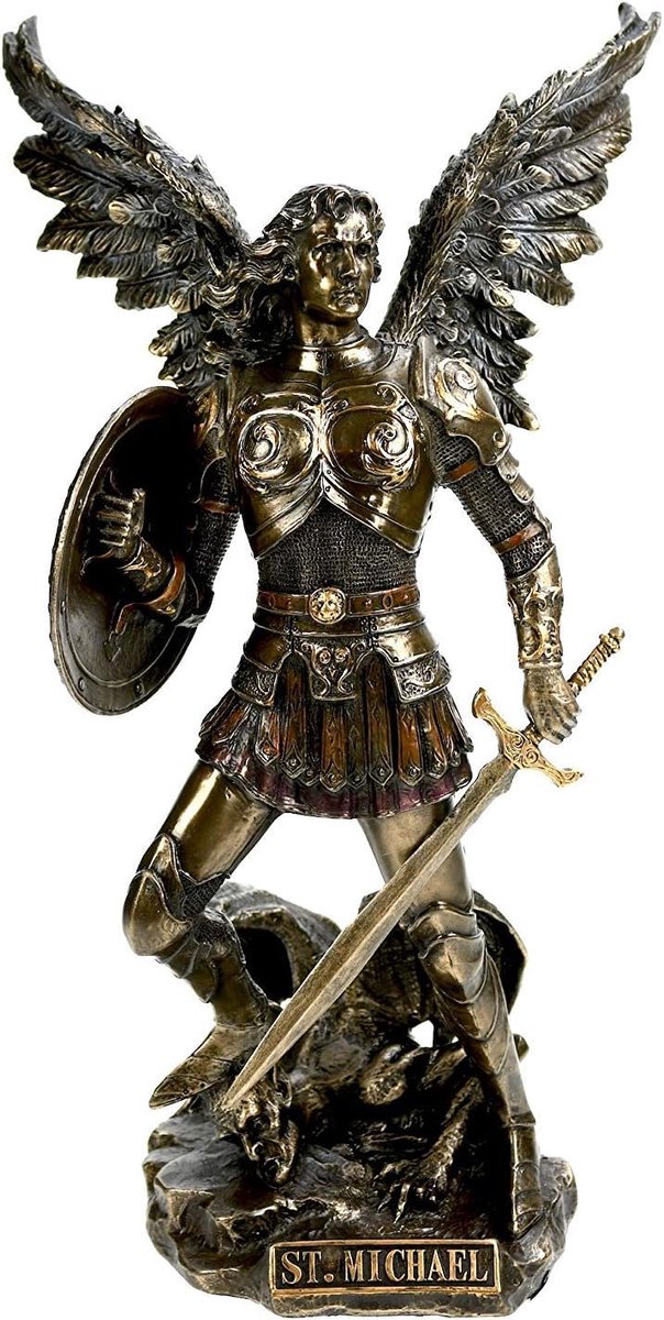 Culturen van de wereld Christelijke figuur"Erzengel Michael" met zwaard en schild