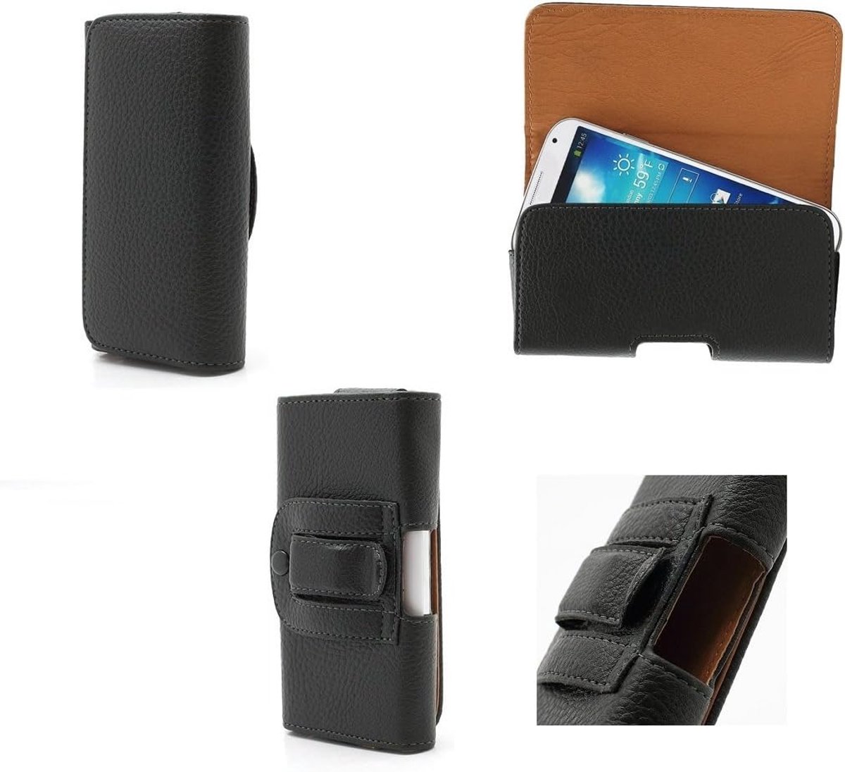 Riemclip synthetisch leer horizontale premium voor lenovo s720 - zwart