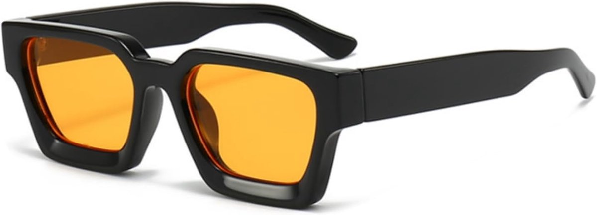 Rechthoekige zonnebril voor dames en heren, chunky rechthoekige zonnebril, retro bril, uv-bescherming