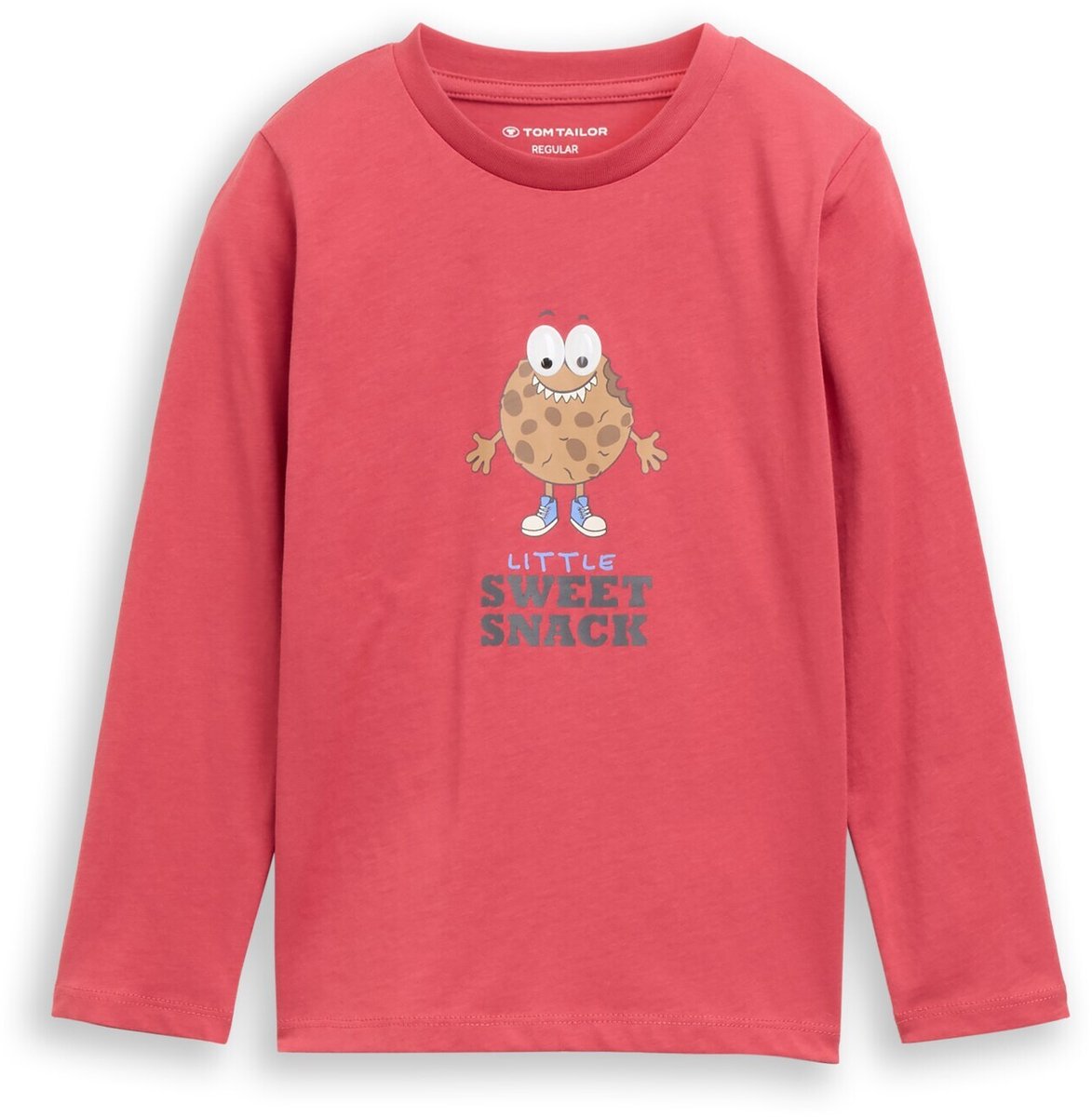 Tom Tailor - T-shirt met lange mouwen en interactieve print - Maat 92/98 - Berry Red