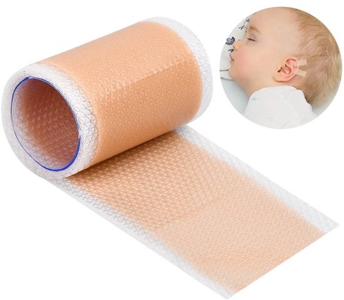 Valgus Correctiepleisters voor Babyoren, 4 x 50 cm Siliconen Oorcorrectie voor Pasgeborenen, Aesthetische Oorbanden en Plakstickers voor Kinderen en Peuters