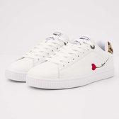 British Knights - Mist Dames sneakers laag - Maat 36 - Wit - Panterprint - Hart - Vrouwen schoenen