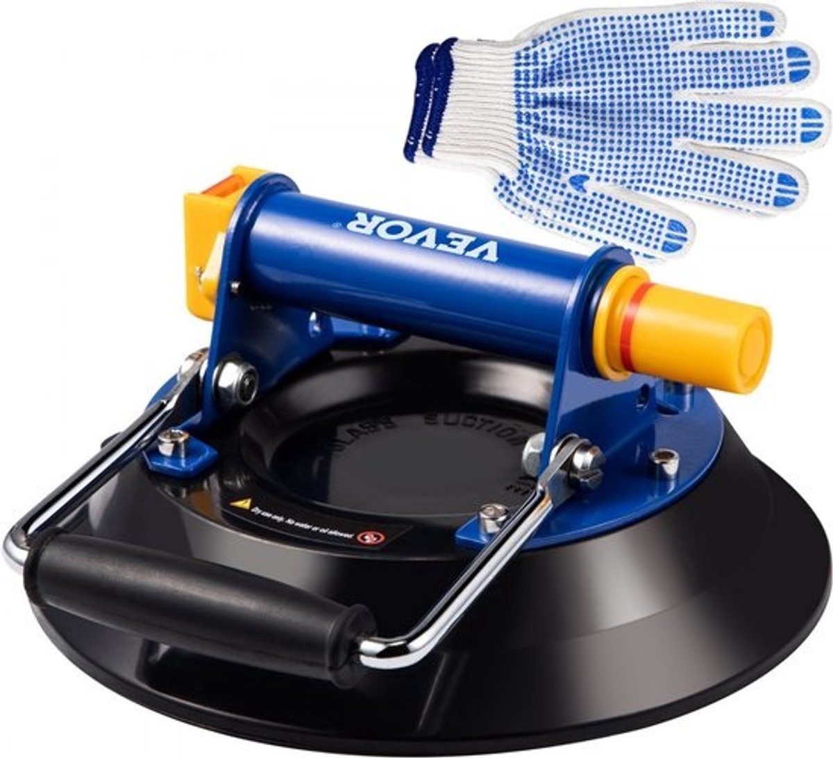 Vacuümzuignap, 12 inch Hand-held Zuignap, 220 lbs Laadvermogen Glazen Zuignap, Heavy-duty Draagbare Hijszuignappen voor het Verplaatsen van Grote Granieten Tegels en het Vervangen van Vensters