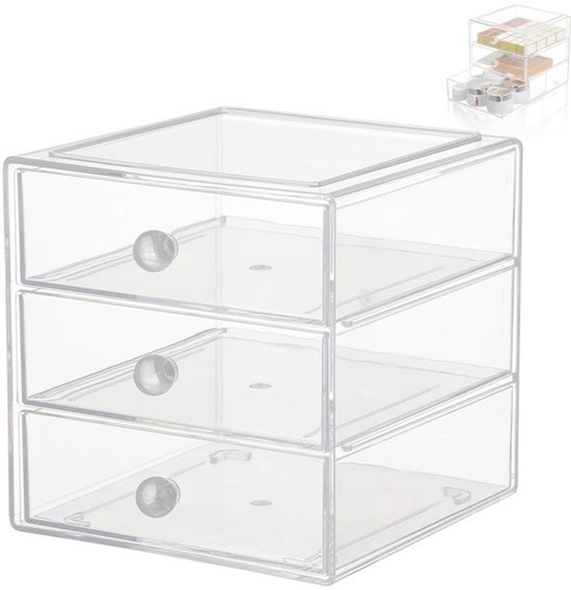 Solidchoice - Transparante Acryl Makeup Organizer met 3 Laden