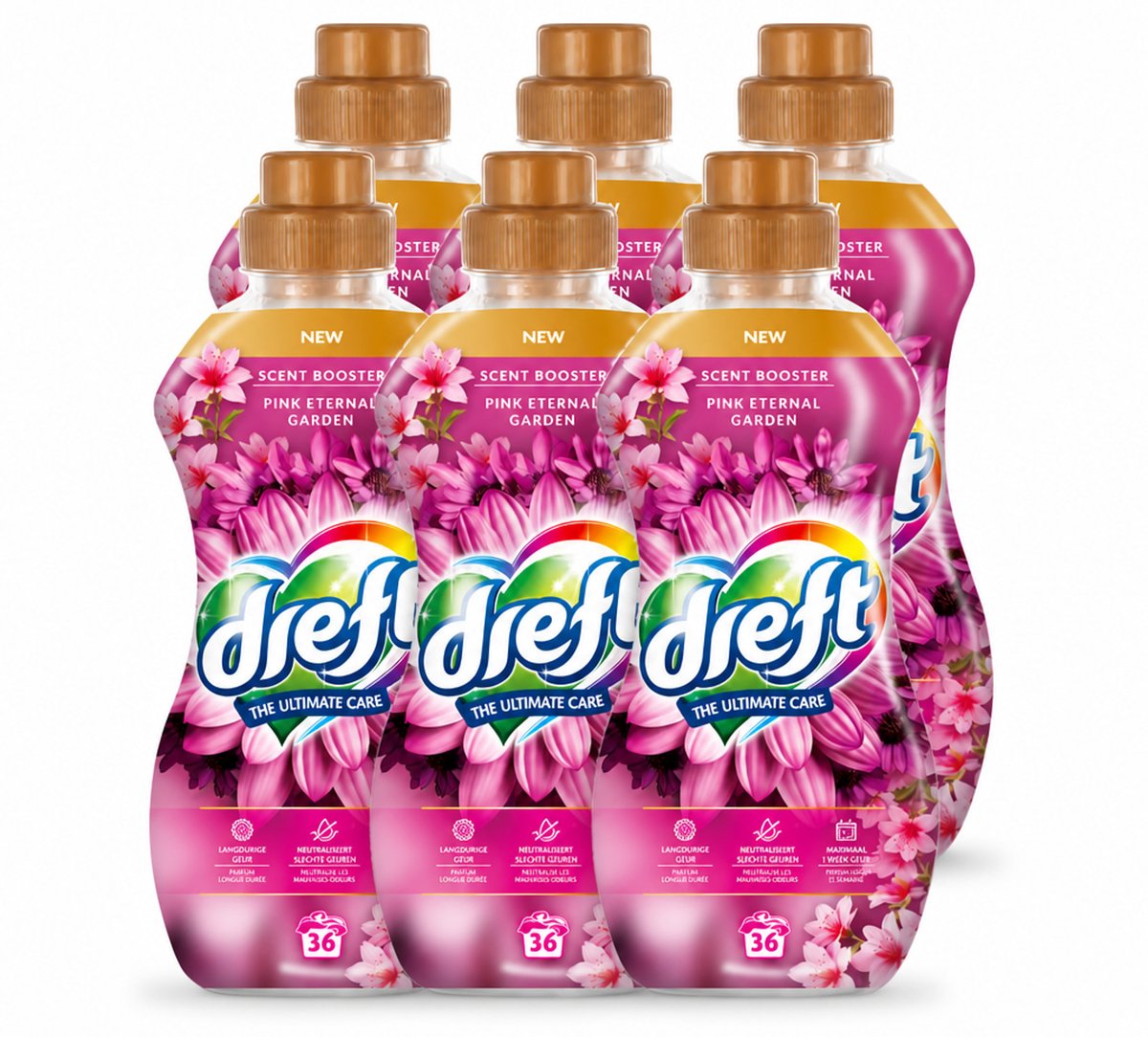 6 x Dreft – Pink Eternal Garden – Vloeibare Geurbooster – 720 ml – 36 wasbeurten - Voordeelverpakking - 6 stuks