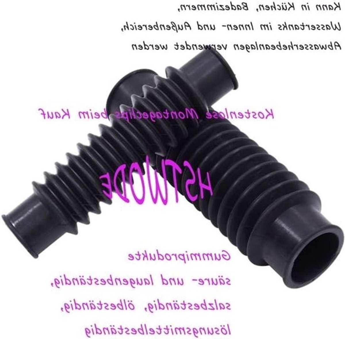 Verbindingsslang voor Keuken en Pompen, Duikpomp Slang, Vervangingsslang, Golfvormige Rubber Slang, Binnen Diameter 60 mm, Lengte 150 mm, Duurzaam en Flexibel