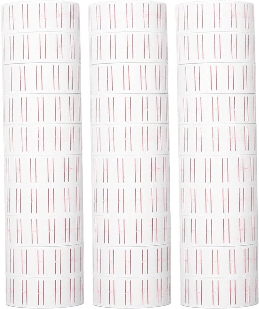 15000 Stuks Witte Prijslabels - Zelfklevende Etiketten voor Prijslabelapparaten - 21x12mm, Perfect voor Winkel en Voorraadbeheer