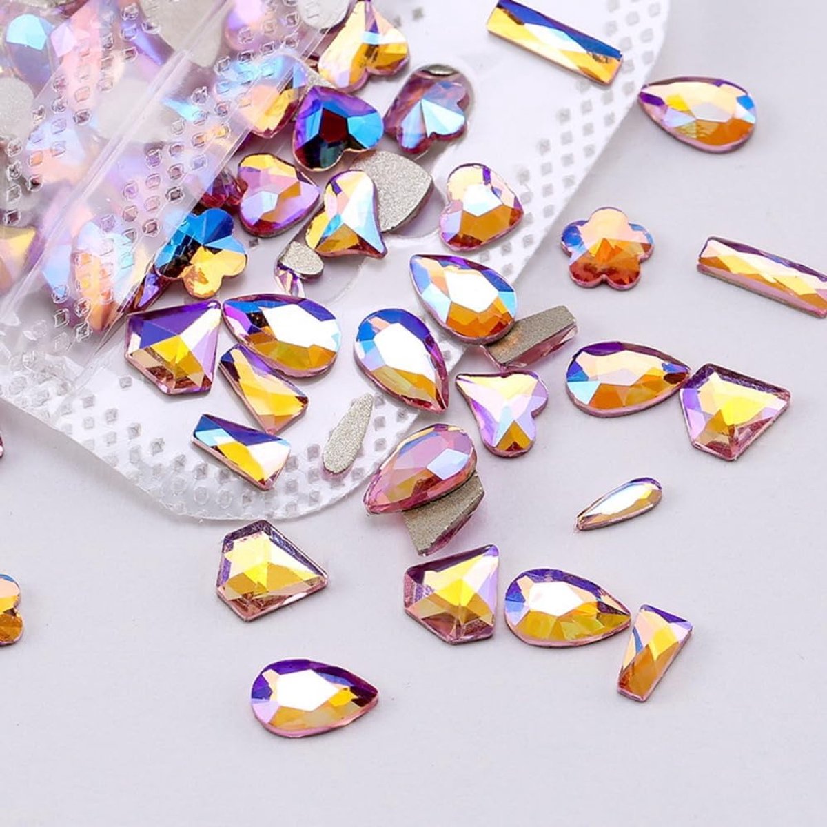 Strassteentjes, glitterstenen met platte achterkant, nagelstenen, kristallen sierstenen, decoratieve stenen om te knutselen voor doe-het-zelf handwerk, nailartdecoratie