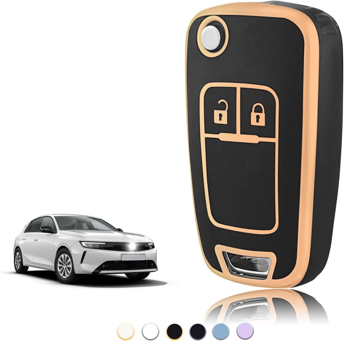 Sleutelhoes TPU, Autosleutelhoes Geschikt voor Chevrolet Trax Aveo Opel Vauxhall Adam Astra Corsa Meriva Mokka Movano Zafira Tourer Buick, Sleutel Cover Sleutelbehuizing - 2 Knoppen S
