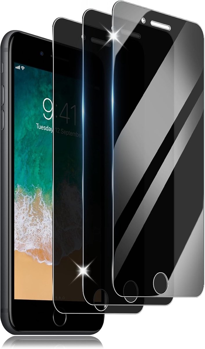 Gehard glas, compatibel met iPhone 7 Plus/iPhone 8 Plus, 3 stuks, anti-vingerafdruk, krasbestendig, luchtbelvrij, hardheidsgraad 9H.