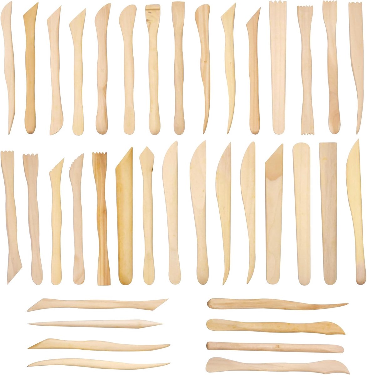 38 stuks modelleergereedschap van hout, kleisculptuurgereedschap voor keramische modellering, houten staven en tondoelcirkels
