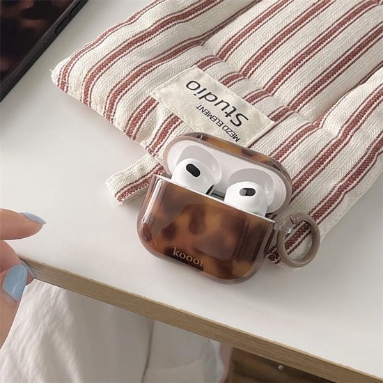 Compatibel voor AirPods 4 hoesje zacht TPU met Cleaner Kit Leuk Cool Amber Ontwerp Schokbestendige Sleutelhanger Cover voor Meisjes Vrouw voor Airpods 4 (2024) - Amber — afbeelding 3