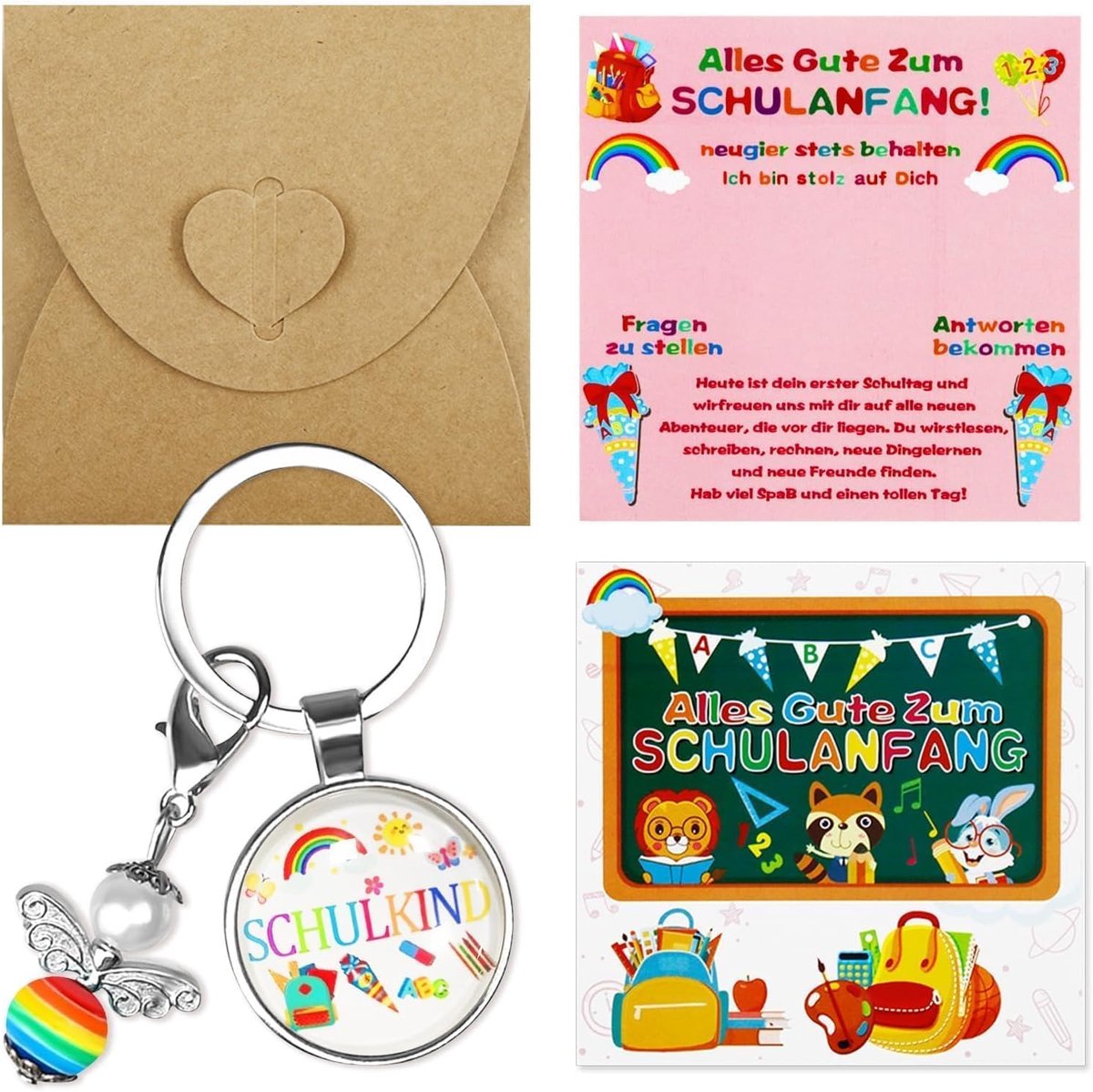 Schooling meisje geschenk beschermengel sleutelhanger