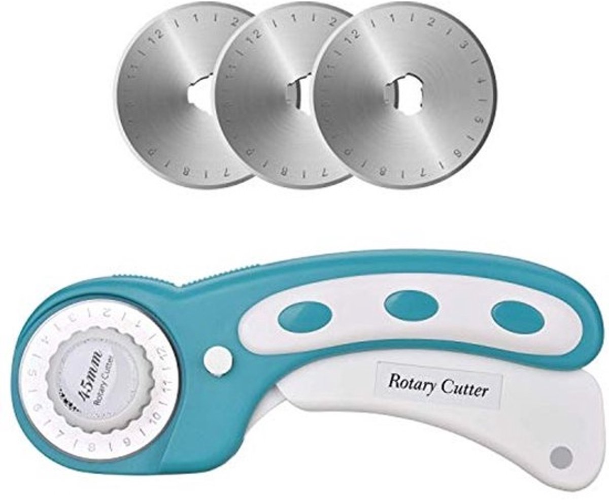 Professionele Rolsnijder 45 mm - Ergonomische en Veilige Stofsnijder met 3 Reservemesjes