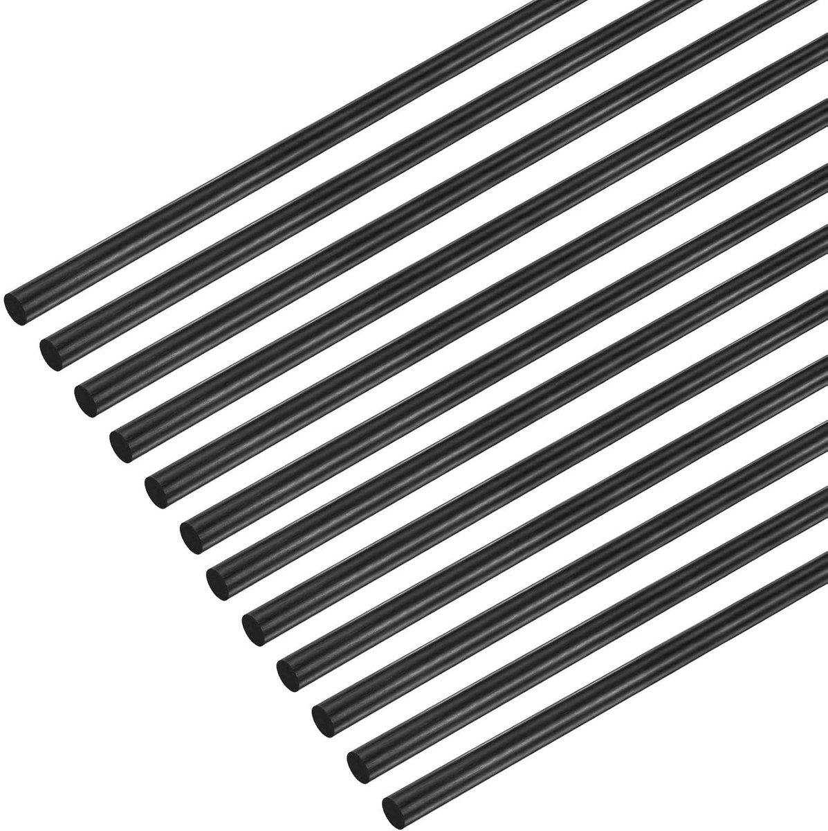 Verpakking van 12 koolstofvezelstangen, lengte 300 mm, diameter 2 mm, massieve koolstofvezel stang voor RC-vliegtuigen, knutselwerk, armen