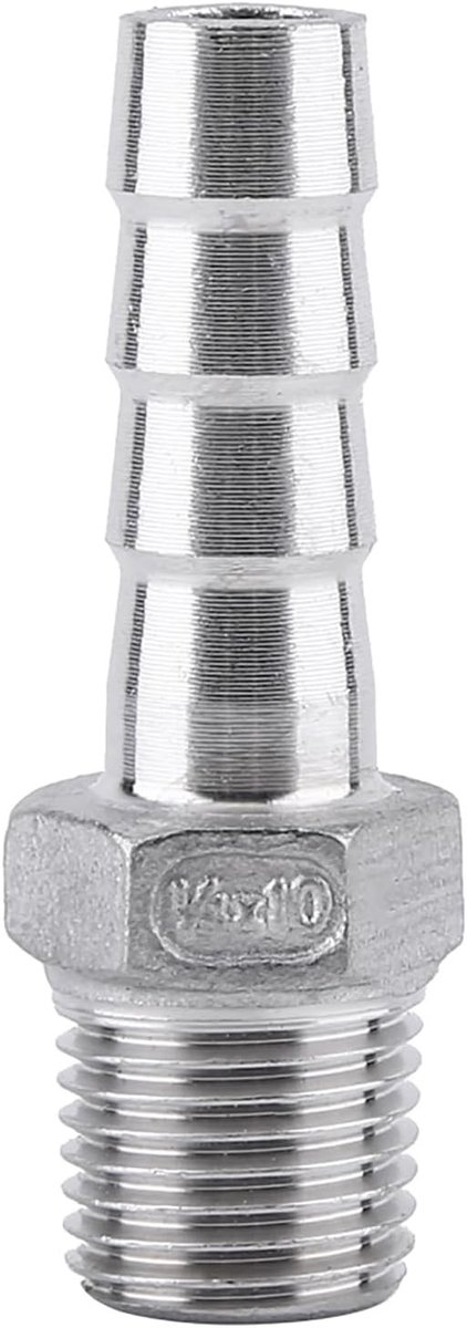 Hoge kwaliteit roestvrijstalen slangconnector voor BSP 1/8" tot 3/4" slangen, geschikt voor pijpfittingen en tuinslangen